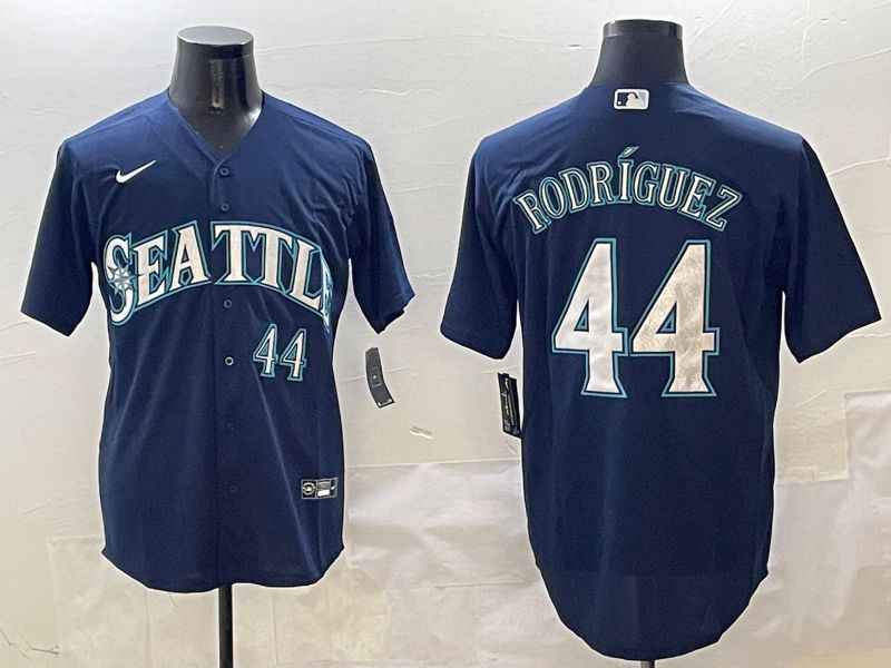 Men Seattle Mariners #44 Rodriguez Drak Blue Game 2025 Nike MLB Jersey style 1